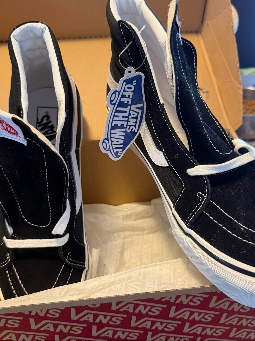 Vans Black and White Sk8-Hi Style High-Top Sneakers